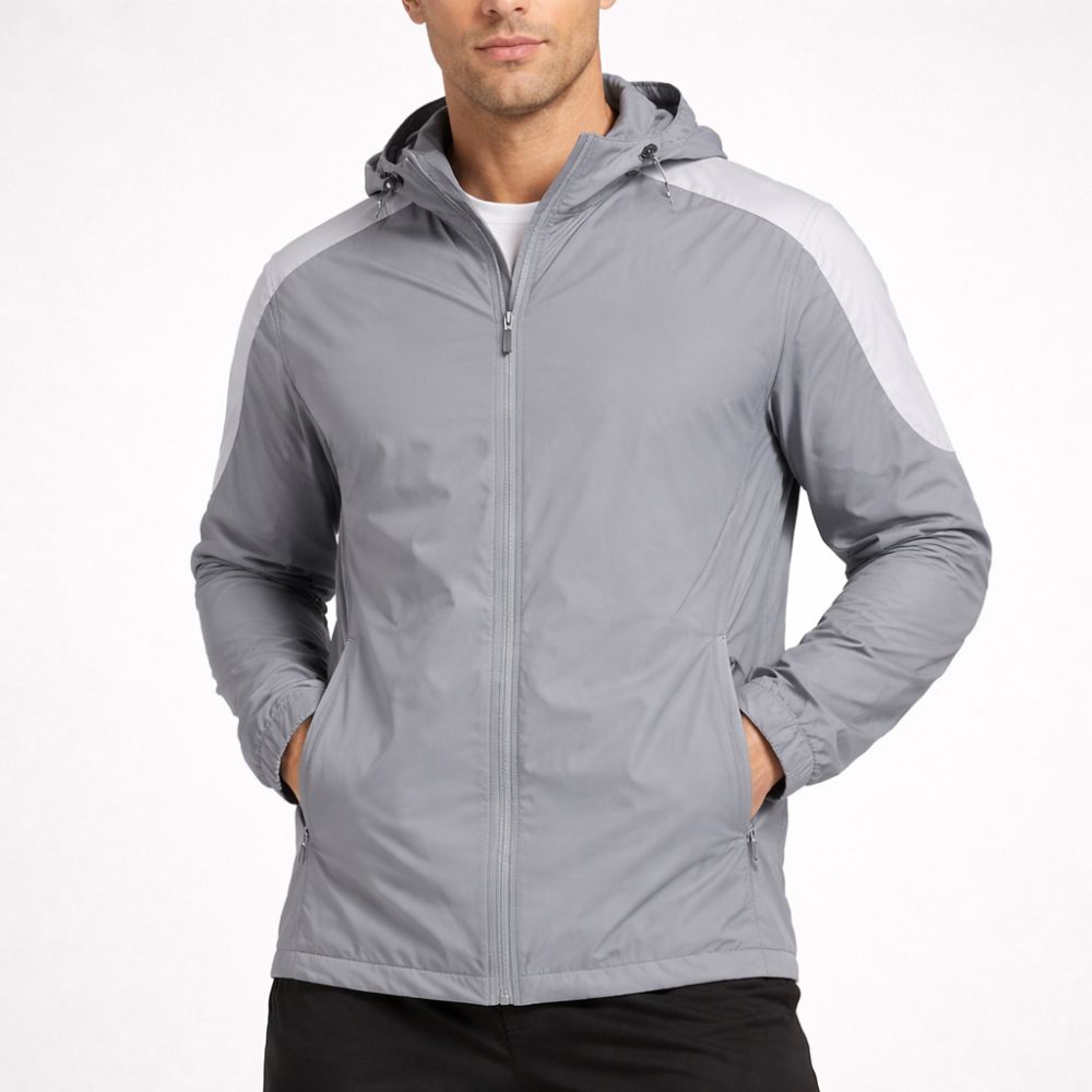 Grey Windbreaker Jacket Silver Velocity