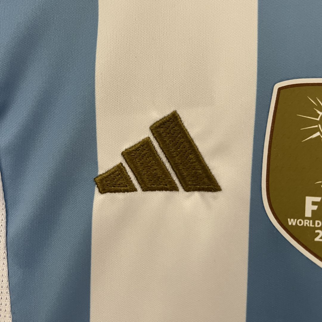 Argentina Home Youth Kit 2024 - Patch Fifa World Champions 2022