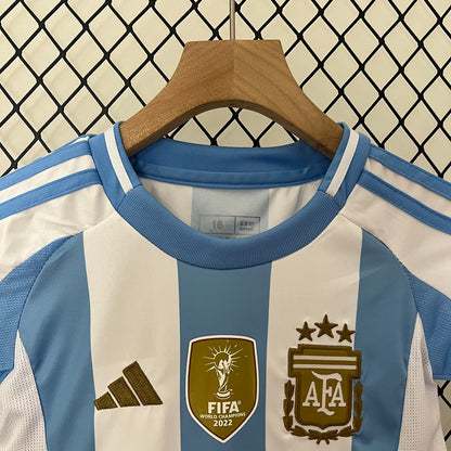 Argentina Home Youth Kit 2024 - Patch Fifa World Champions 2022
