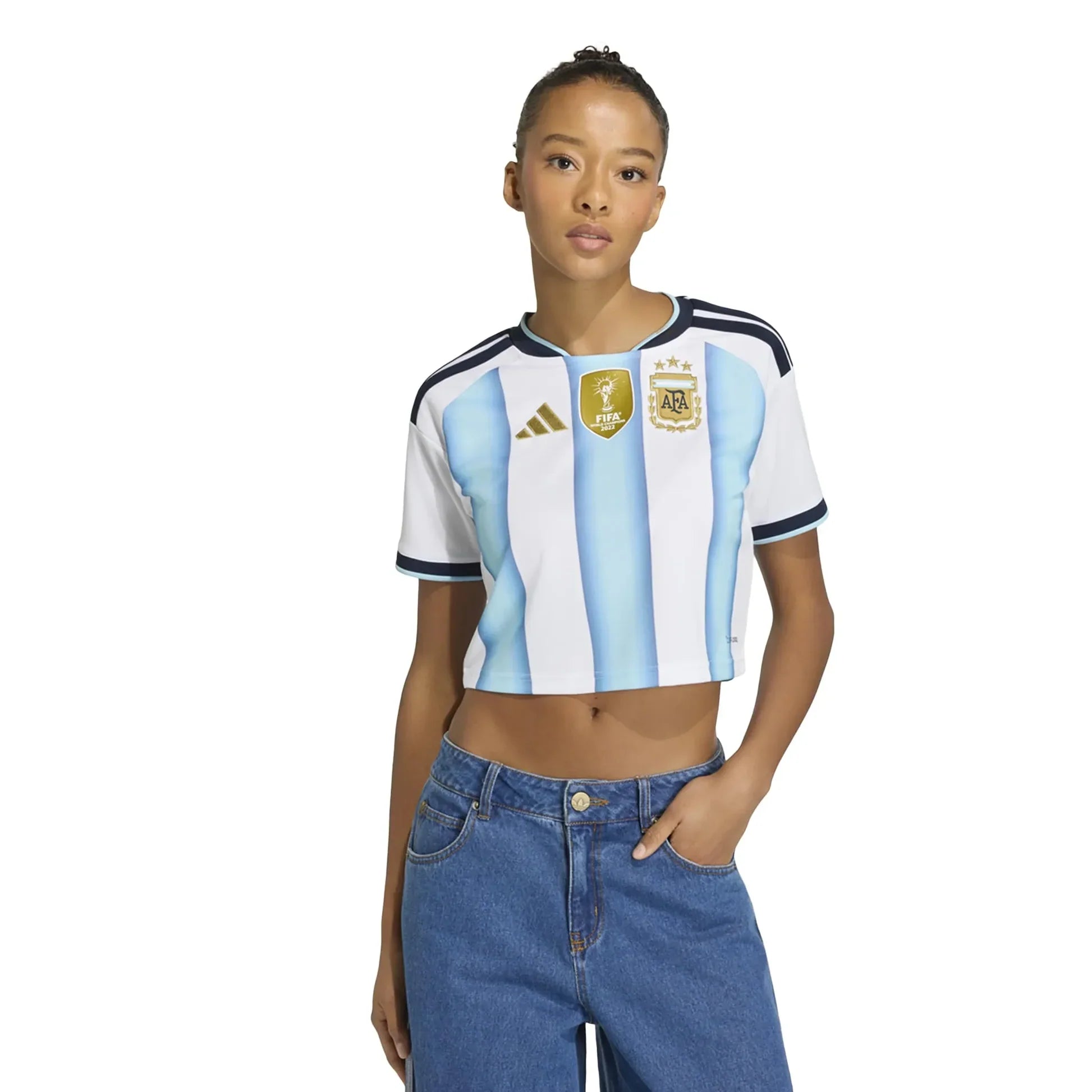 2026 Argentina Ladies' Home Cropped Football Shirt - World Cup 2026
